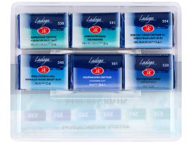 Набор акварели "Ладога" Цвета синего спектра 6 шт х 2,5 мл, в пластиковом коррексе