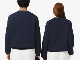 Хлопковый свитшот Lacoste свободного кроя унисекс