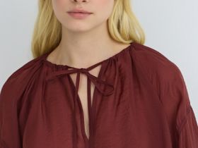 Блузка из тенселя с завязками, Оранжевый