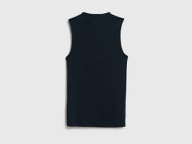 Топ из хлопка и модала с воротником-стойкой, Черный