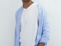 Футболка с V-образным вырезом, Белый