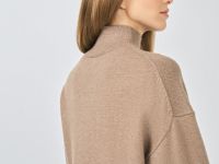 Джемпер с воротником-стойкой, Коричневый