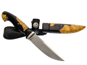 Нож Пират, сталь M390, рукоять кап клена/композит