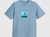 Футболка с морским принтом, Голубой