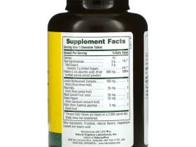 NaturesPlus, Ацерола-C в жевательной форме, витамин C с биофлавоноидами, 500 мг, 90 таблеток