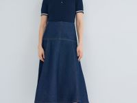 Джемпер поло в рубчик, Синий