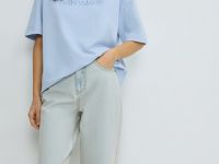 Прямые свободные джинсы, Синий