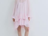 Платье мини с рюшами, Розовый