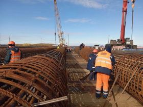 На Ленском мосту в Якутии готовы более 30% буронабивных свай