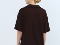 Трикотажное поло из вискозы, Коричневый