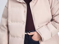 Пуховик с воротником-стойкой