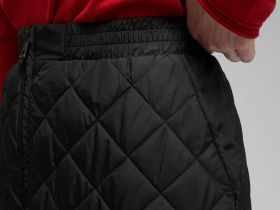 Утепленная стеганая юбка миди