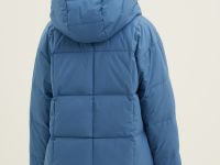 Стеганый пуховик с капюшоном