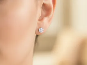 Пусеты из белого золота с бриллиантами э4701пс04152800