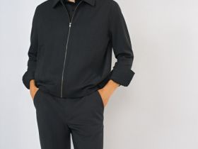 Бомбер из смесовой шерсти, Серый