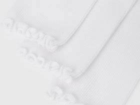 Носки в рубчик, 3 пары, Белый