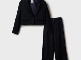 Костюм текстильный для девочек: брюки, пиджак