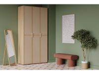Распашной шкаф Флавир 3-120x250 Букле Кремовый