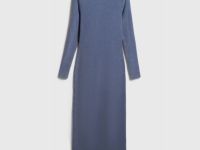 Платье в рубчик с эффектом стирки, Синий