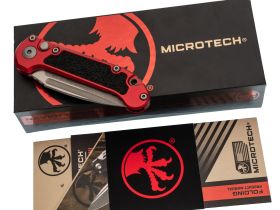 Автоматический нож Microtech LUDT Gen III, сталь M390, рукоять алюминий, бордовый