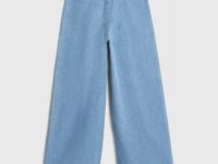 Джинсы Wide leg с утяжкой для девочек, Голубой