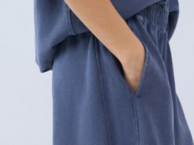 Шорты из футера с эффектом стирки, Синий