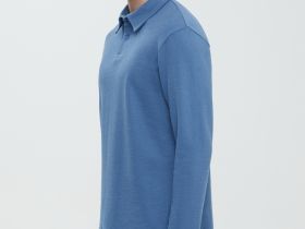 Поло с длинным рукавом из хлопка