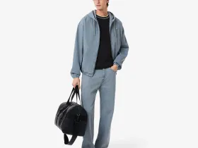 Мужская футболка Lacoste Paris с воротником в полоску из эластичного хлопка