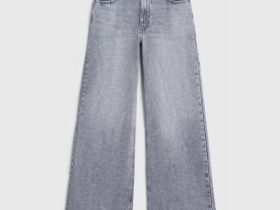 Ультраширокие джинсы с высокой посадкой, Серый