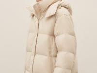 Пуховик с воротником-стойкой