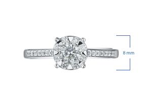 Кольцо из белого золота с бриллиантами э0901кц05153500