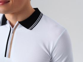 Джемпер трикотажный с воротником поло для мужчин