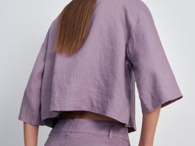 Рубашка изо льна с коротким рукавом