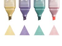 Набор текстовыделителей MESHU "Shiny", 4 цв., пастельные цвета c глиттером, 1-5 мм, ПВХ бокс, европо