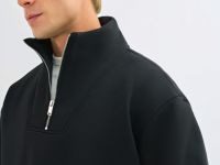 Толстовка с воротником-стойкой на молнии, Черный
