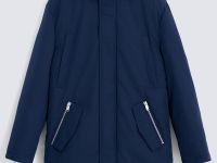 Однобортное пальто с капюшоном