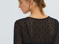 Лонгслив из кружева, Черный