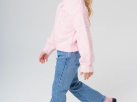 Брюки текстильные джинсовые утепленные флисом для девочек