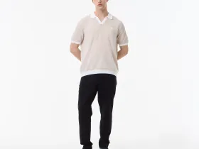 Мужское трикотажное поло Lacoste из смеси органического хлопка и льна