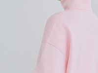 Свитшот с принтом и воротником на молнии, Розовый