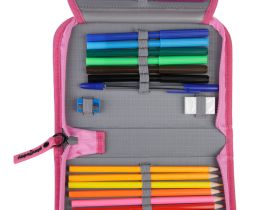 Пенал текстильный с наполнением для девочек