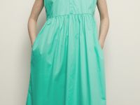 Платье из хлопка с отложным воротником