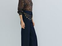 Широкие джинсы Wide leg с высокой посадкой, Синий