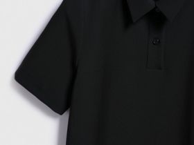 Платье с воротником-поло, Черный