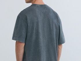 Базовая футболка с эффектом стирки, Серый