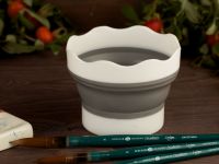 Кисть синтетика №6 круглая "Ладога", короткая ручка, пластиковая обойма