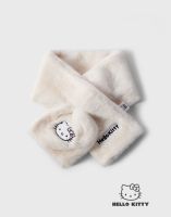 Молочный шарф из искусственного меха с вышивкой Hello Kitty для девочки Глория Джинс