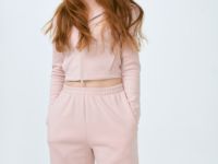 Укороченная толстовка для девочек, Розовый