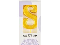 Свеча для торта с держателем MESHU "Цифра 8", 5,2 см, золотая