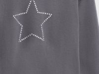 Лонгслив со стразами для девочек, Серый